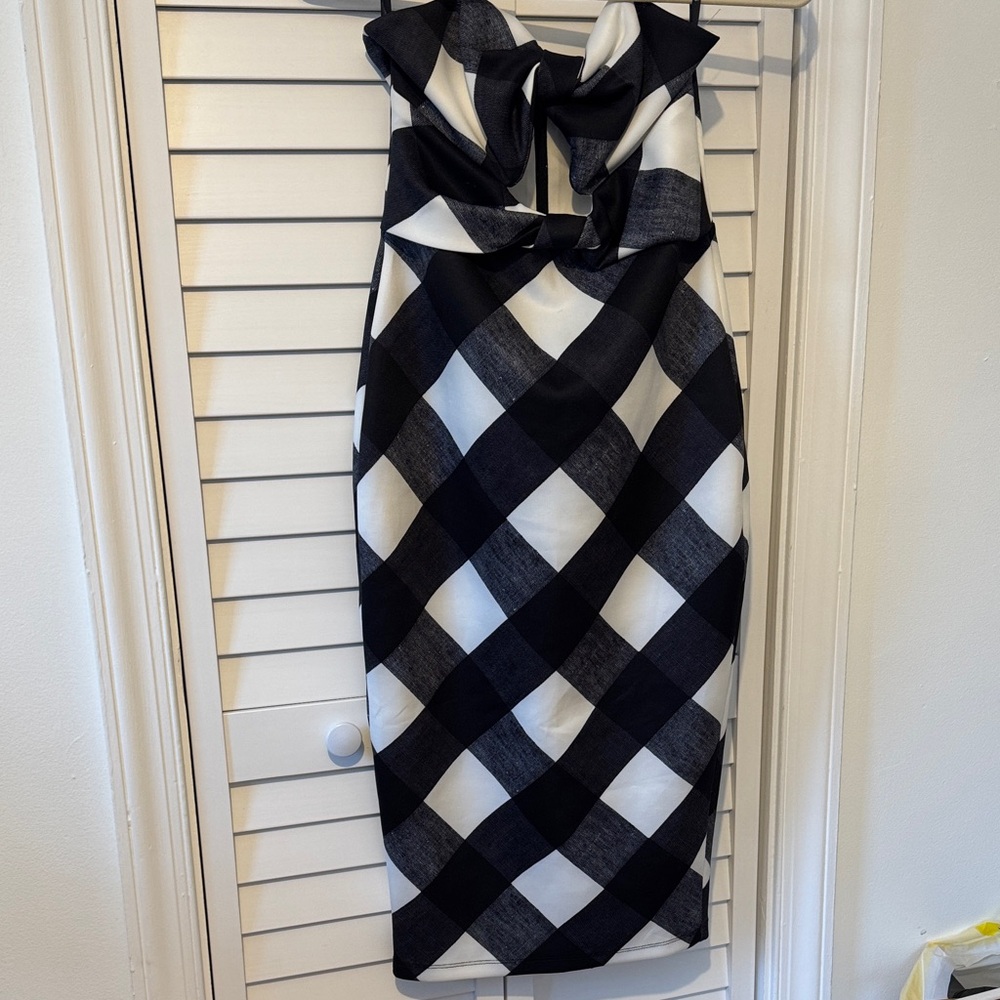 ASOS Black and White Strapless Dress